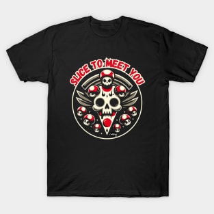 Mozzarella Mobster - Slice To Meet You: A Pizza Lover - The Mushroom Capriciosa Mafioso! - Funny Retro Vintage Style T-Shirt